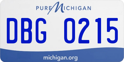 MI license plate DBG0215