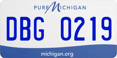 MI license plate DBG0219