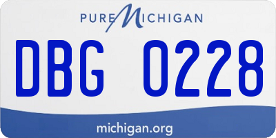 MI license plate DBG0228