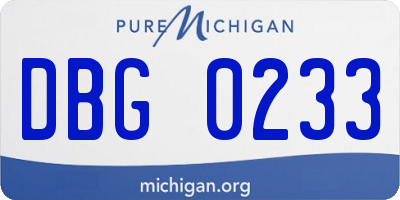 MI license plate DBG0233