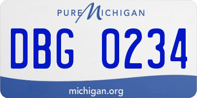 MI license plate DBG0234