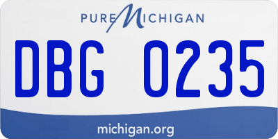 MI license plate DBG0235