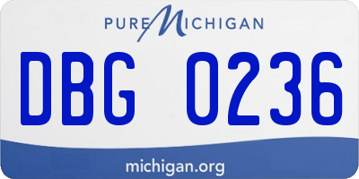 MI license plate DBG0236