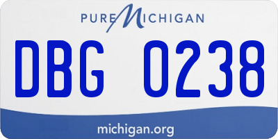 MI license plate DBG0238