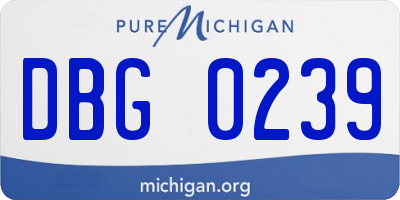 MI license plate DBG0239