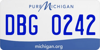 MI license plate DBG0242