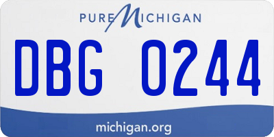 MI license plate DBG0244