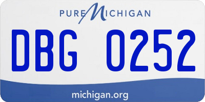 MI license plate DBG0252