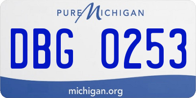 MI license plate DBG0253