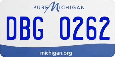 MI license plate DBG0262