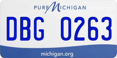 MI license plate DBG0263
