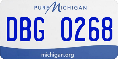 MI license plate DBG0268