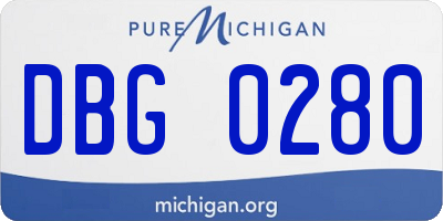 MI license plate DBG0280