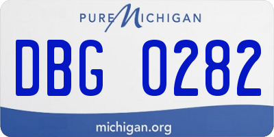 MI license plate DBG0282
