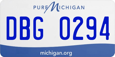 MI license plate DBG0294