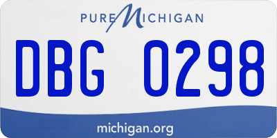 MI license plate DBG0298