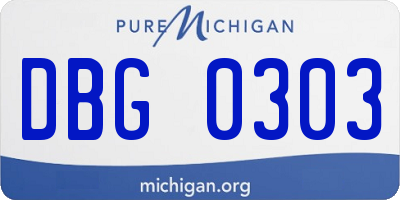 MI license plate DBG0303