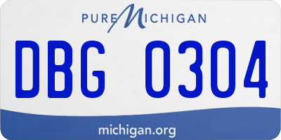 MI license plate DBG0304