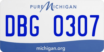 MI license plate DBG0307
