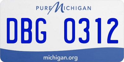 MI license plate DBG0312
