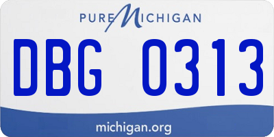 MI license plate DBG0313