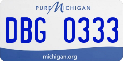 MI license plate DBG0333