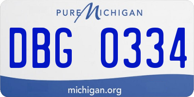 MI license plate DBG0334