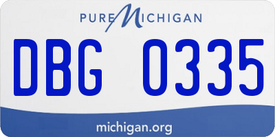 MI license plate DBG0335
