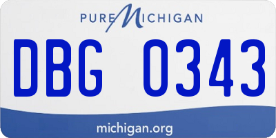 MI license plate DBG0343