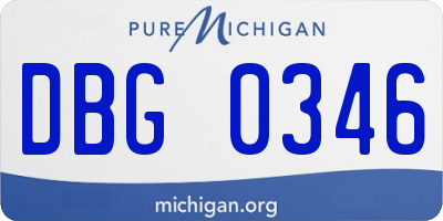 MI license plate DBG0346