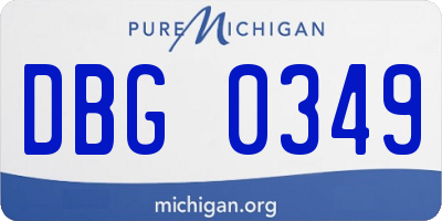 MI license plate DBG0349