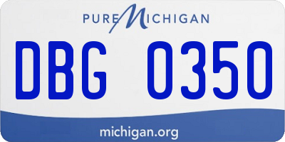 MI license plate DBG0350