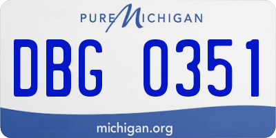 MI license plate DBG0351