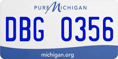 MI license plate DBG0356