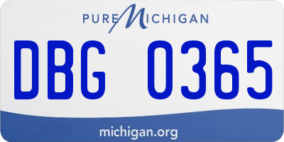 MI license plate DBG0365