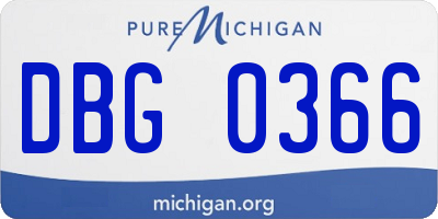 MI license plate DBG0366
