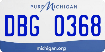 MI license plate DBG0368