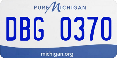 MI license plate DBG0370