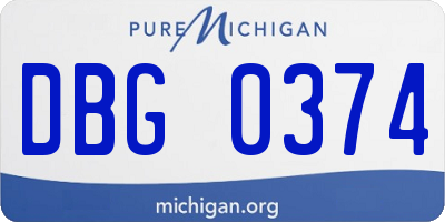 MI license plate DBG0374