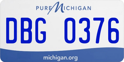 MI license plate DBG0376