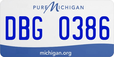 MI license plate DBG0386
