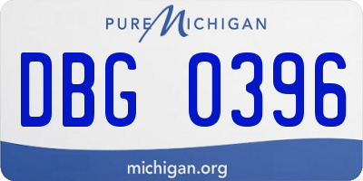MI license plate DBG0396