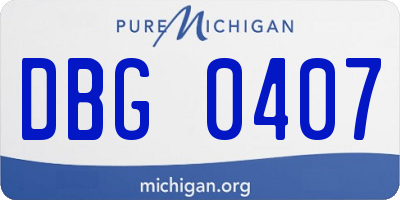 MI license plate DBG0407