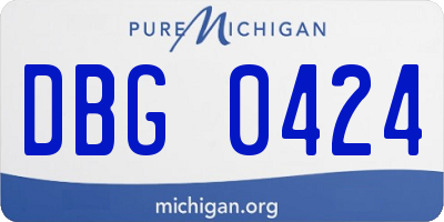 MI license plate DBG0424