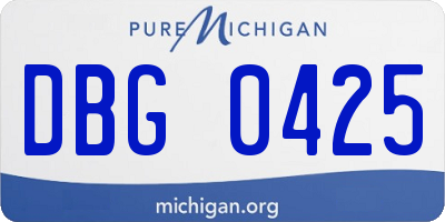 MI license plate DBG0425
