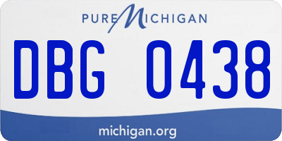 MI license plate DBG0438