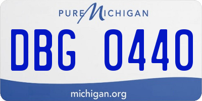 MI license plate DBG0440
