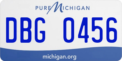 MI license plate DBG0456