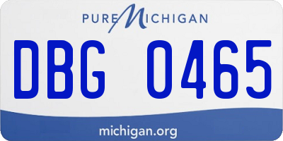 MI license plate DBG0465