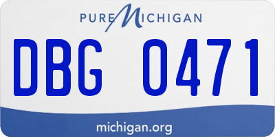 MI license plate DBG0471